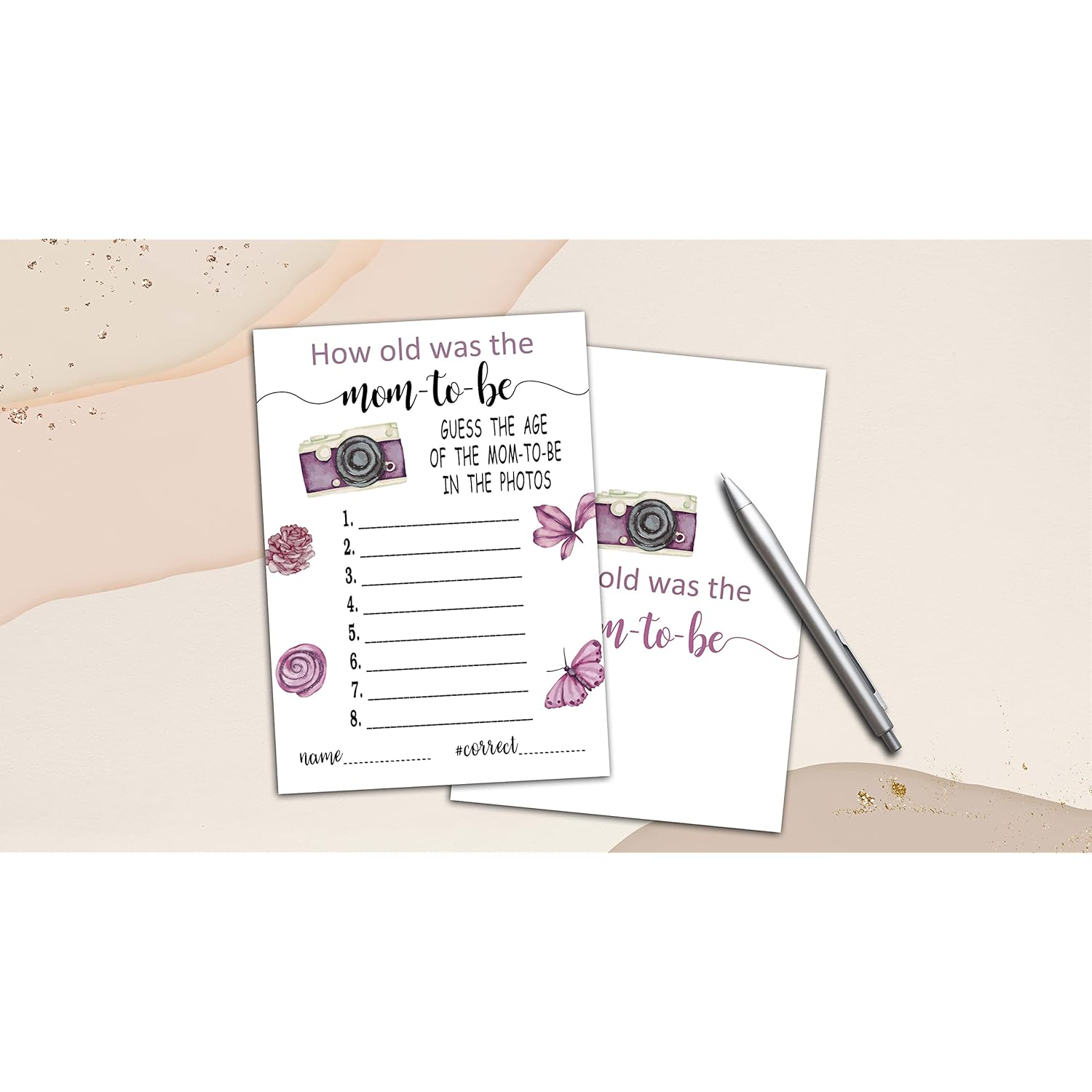 Baby Shower Games - How Old Was The Mom-To-Be Card Game - Baby Shower Game - The Mom-To-Be Age Game - Pregnancy Accounment/Gender Reveal Party Supplies Decorations(01)