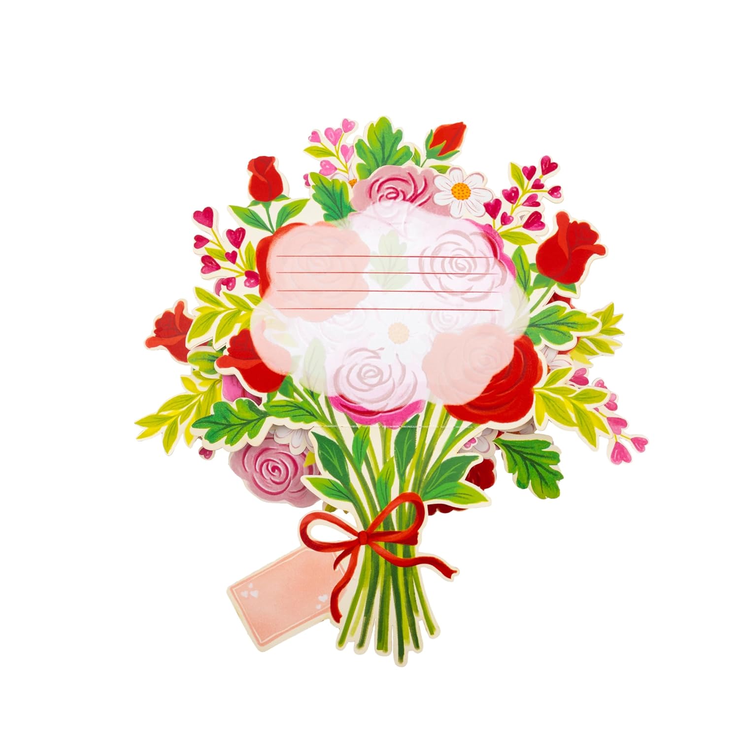 Beloved Rose Pop Up Card, 8 Inches Flower 3D Greeting Card With Love Tag, Romantic Floral Bouquet For Valentines, Birthday, Anniversary, Mothers Day, Her, Includes Envelope & Message Note