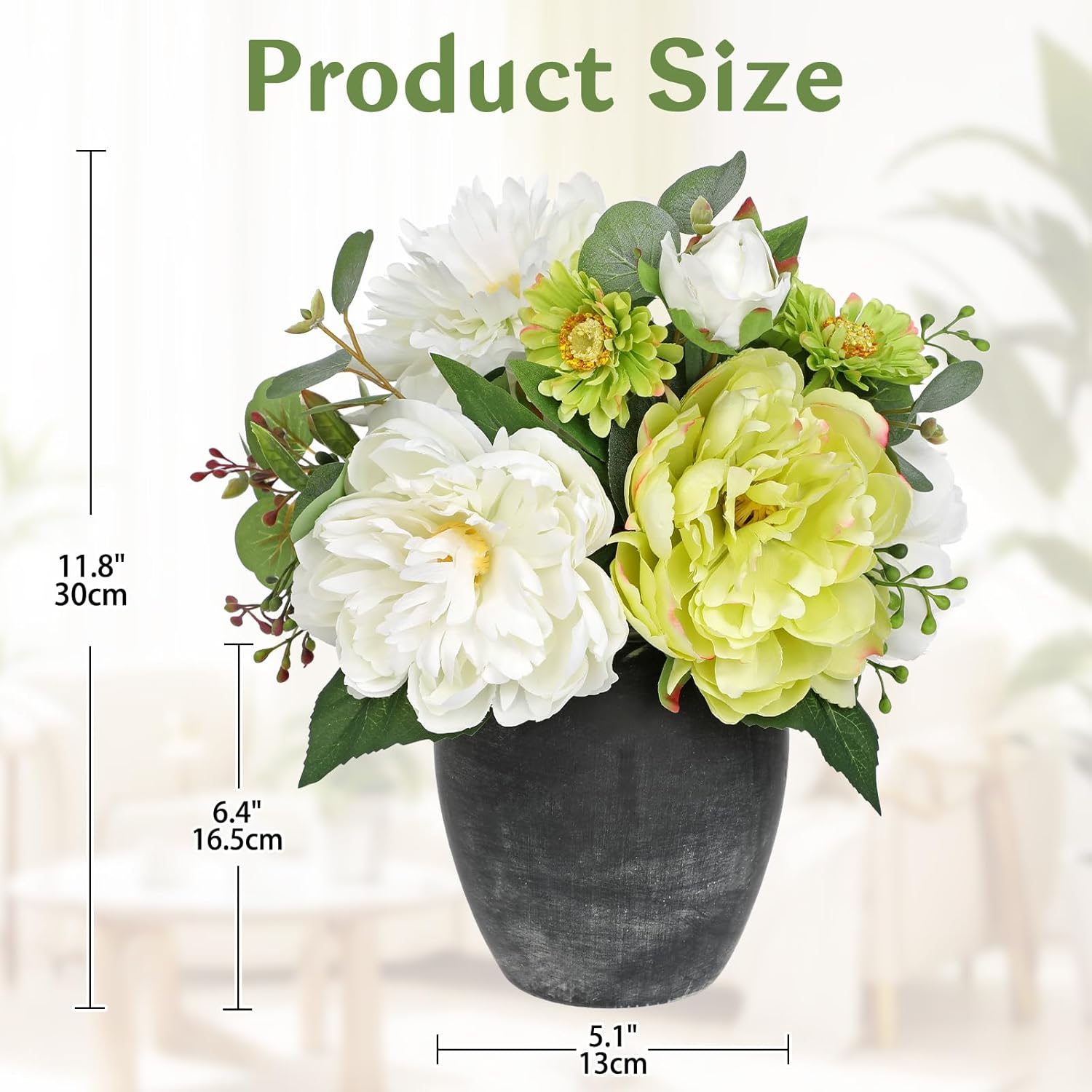 Fake Flowers In Vase Faux Floral Arrangements Centerpiece Artificial Flowers With Vase Spring Flower Centerpieces For Tables White Silk Flowers Arrangement In Vase