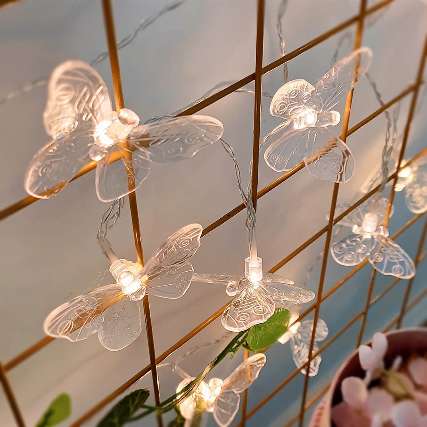 Butterfly String Lights, Led Butterfly Battery Operated Indoor Outdoor Fairy Decorative Lights For Home Bedroom Party Bi