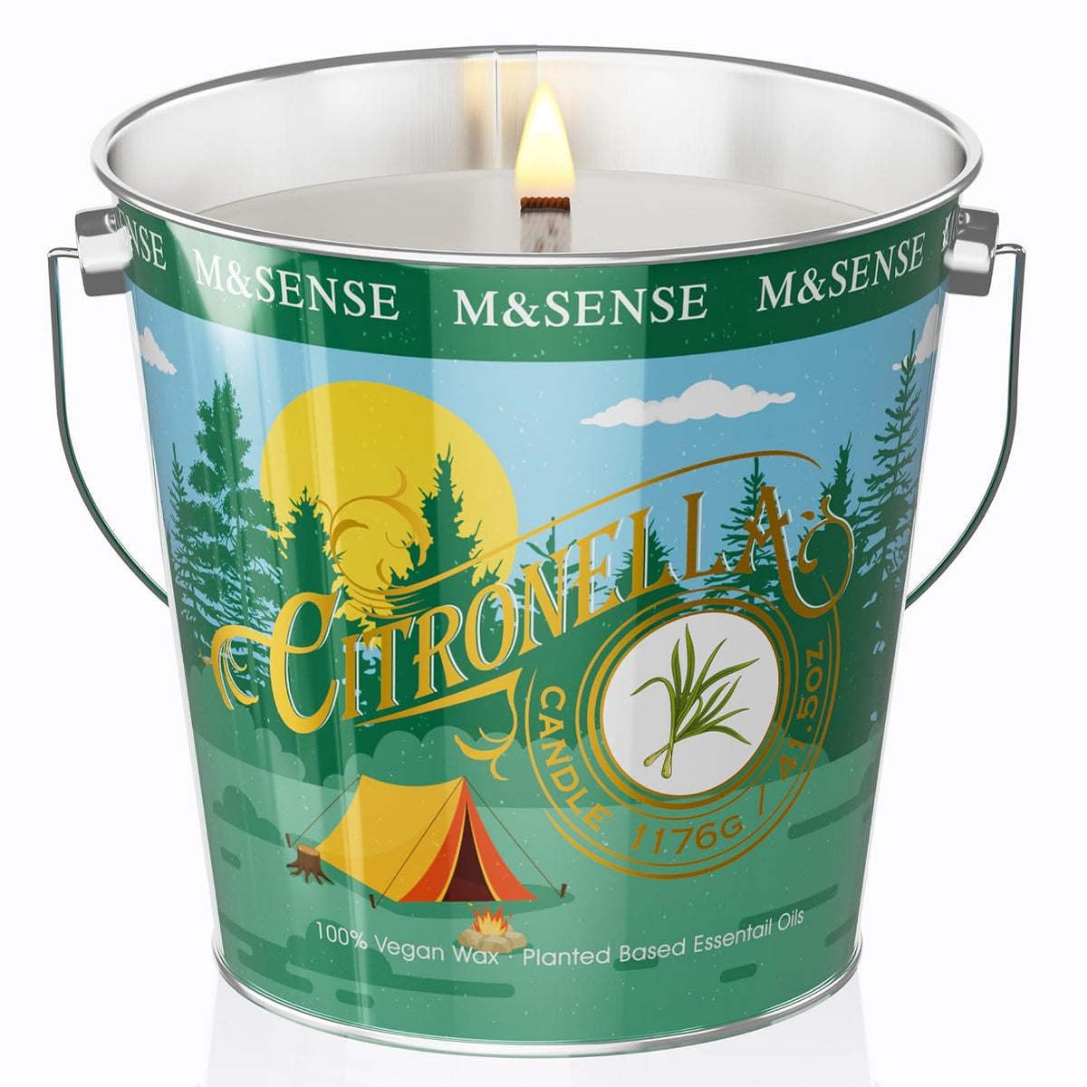 Citronella Candles Outdoor, 220 Hours Burn Natural Citronella Oil Soy Candle For Patio Camping, 41.5Oz Large Long Lasting Lemongrass Summer Candles For Indoor Home Scented