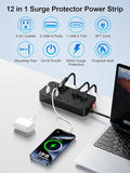 8 Outlet Surge Protector Power Strip 1 USB C 3 USB A 5FT Cord 20W