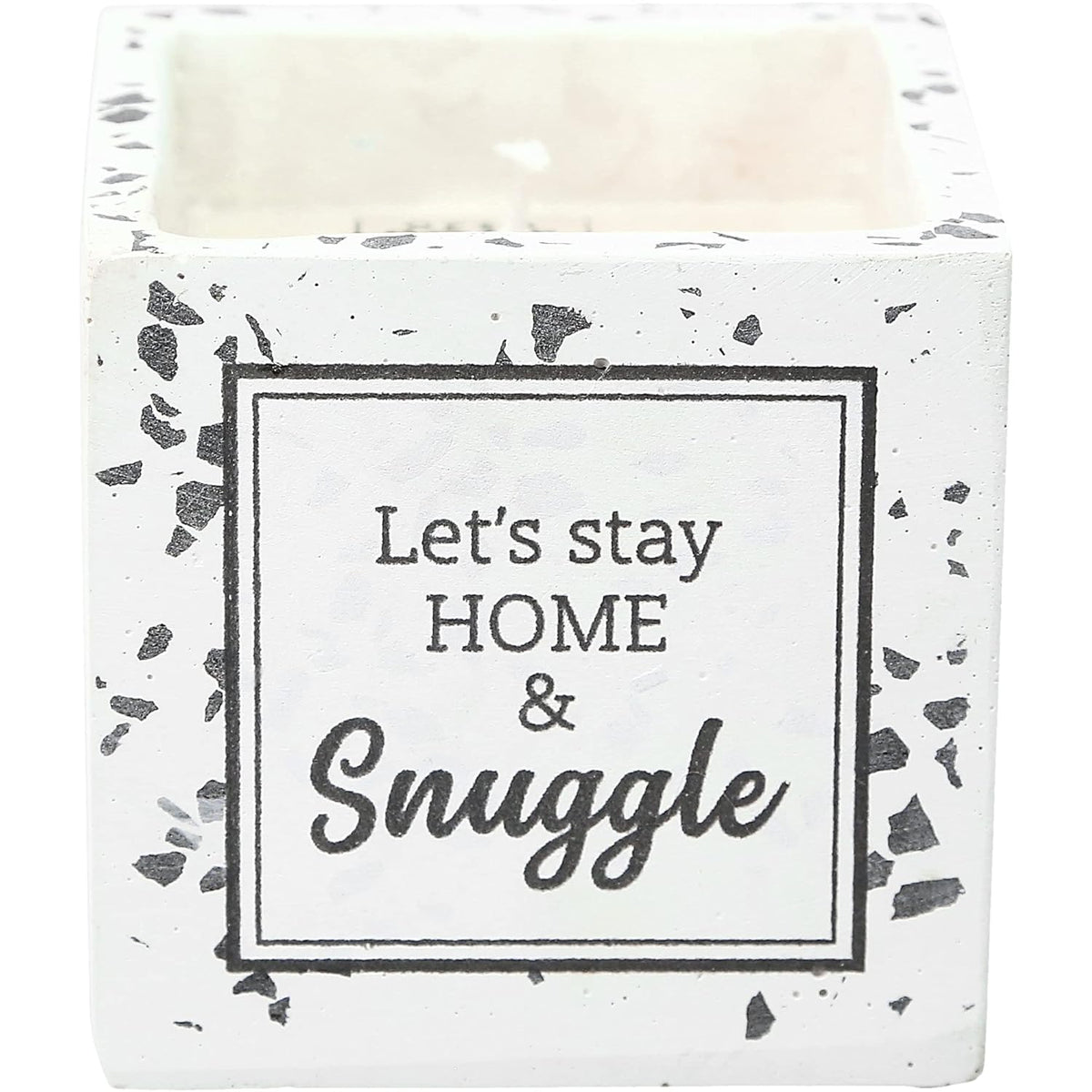 Pavilion Gift Company - 3.5" Square Let's Stay Home & Snuggle 100% 8 oz Soy Wax Single Wick Candle - Serenity Scented