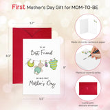 Funny Best Friend First Mother’S Day Card - Cute Happy 1St For Friends Bestie Sister Mom To Be Card Gift With Envelope