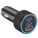 67W 3-Port USB-C/USB-A Car Charger, Fast Charging for iPhone, Galaxy, Pixel