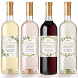 Marriage Milestones, Greenery Wedding Firsts, 6 Wine Bottle Labels