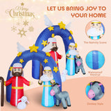 9Ft H Christmas Inflatable Nativity Scene Archway With Build-In Led Lights, Huge Blow Up Christmas Inflatable Outdoor De
