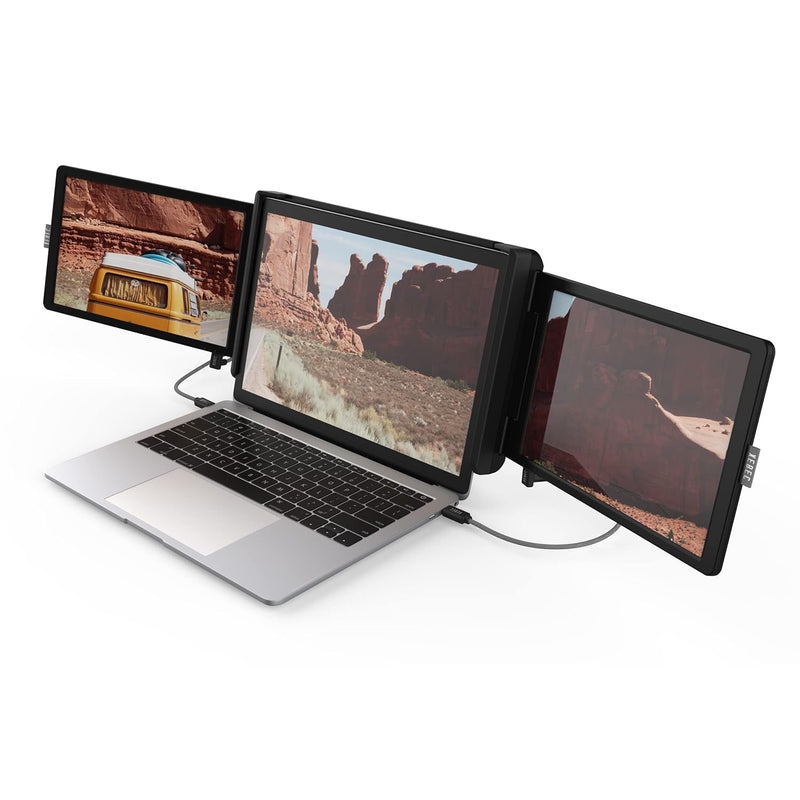 Tri-Screen 2 | Attachable Laptop Monitor Workstation | Full Hd Plug & Play, Ma