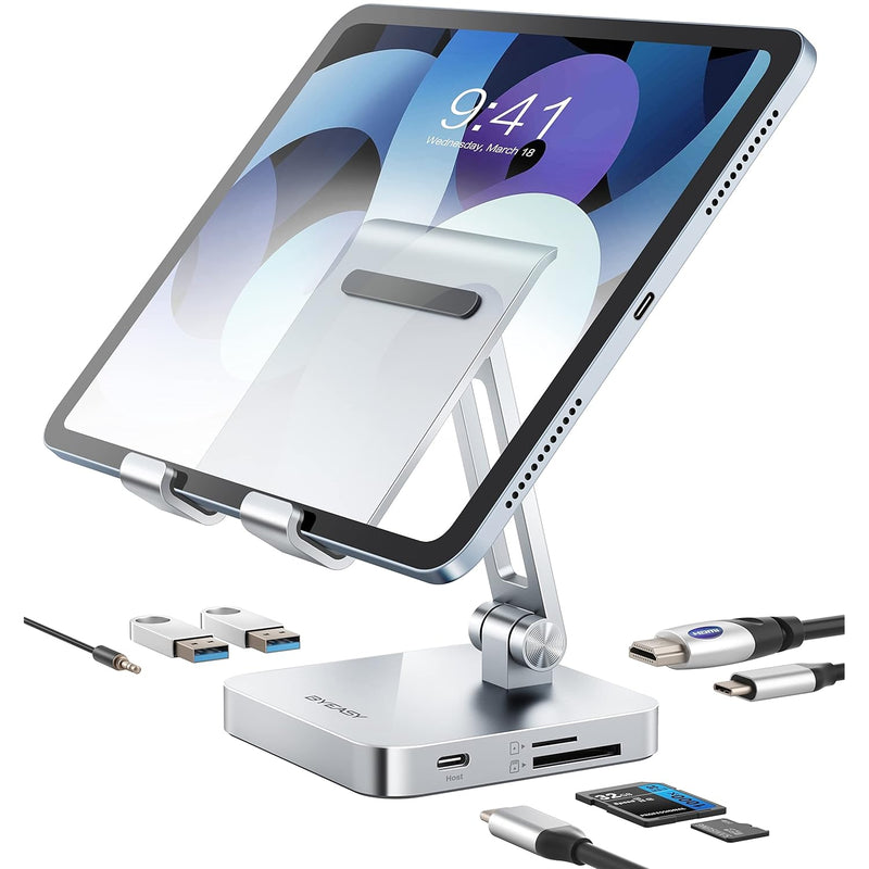 Usb C Hub With Stand, 7 In 1 Docking Station With 4K 30Hz Hdmi, 3.5Mm Audio Ja