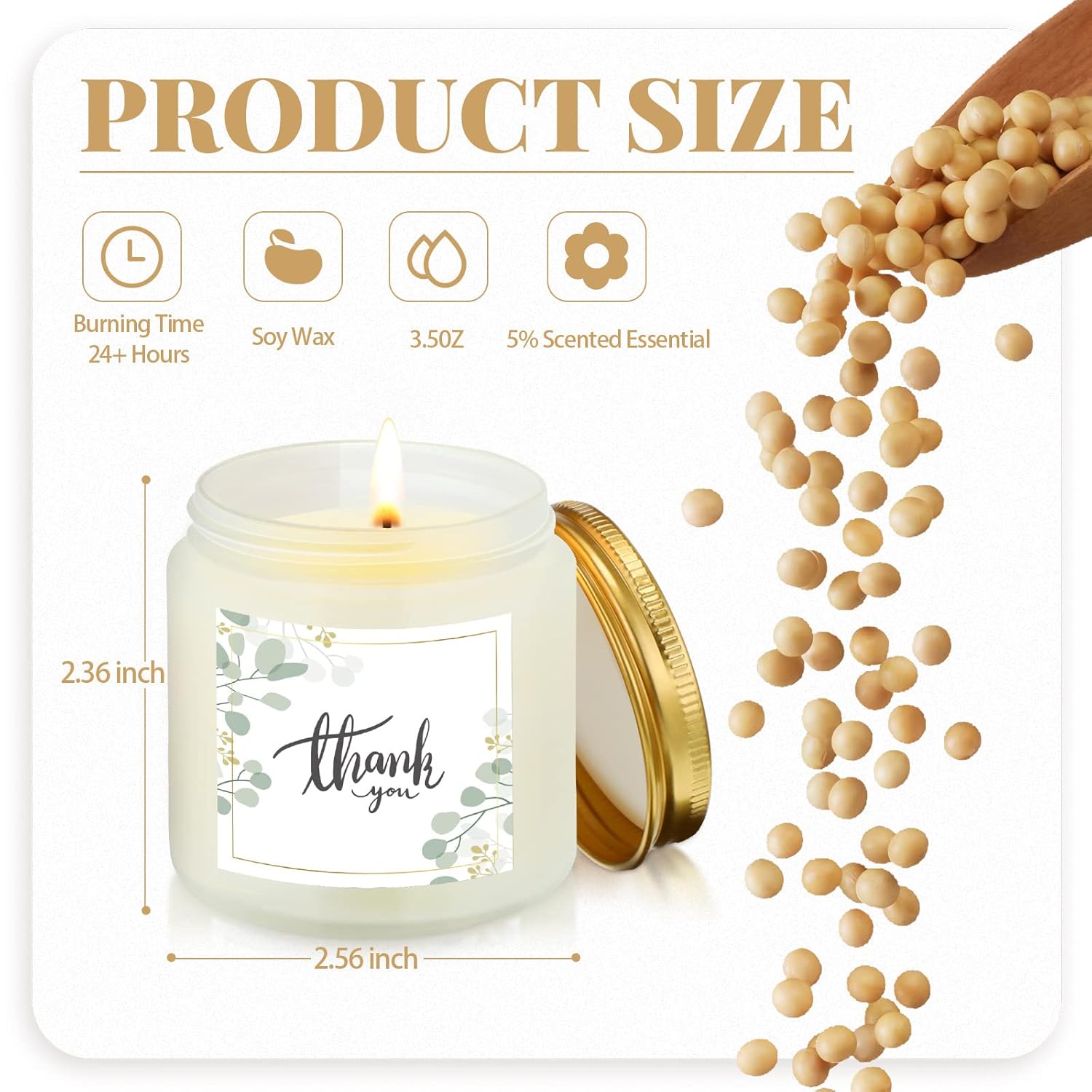 10 Pcs Thank You Gifts Candles 3.5 Oz Valentines Employee Appreciation Gifts Bulk Soy Wax Scented Jar Candles For Friend Boss Employee Staff Volunteer Teacher 10 Fragrance(Warmth Scent)