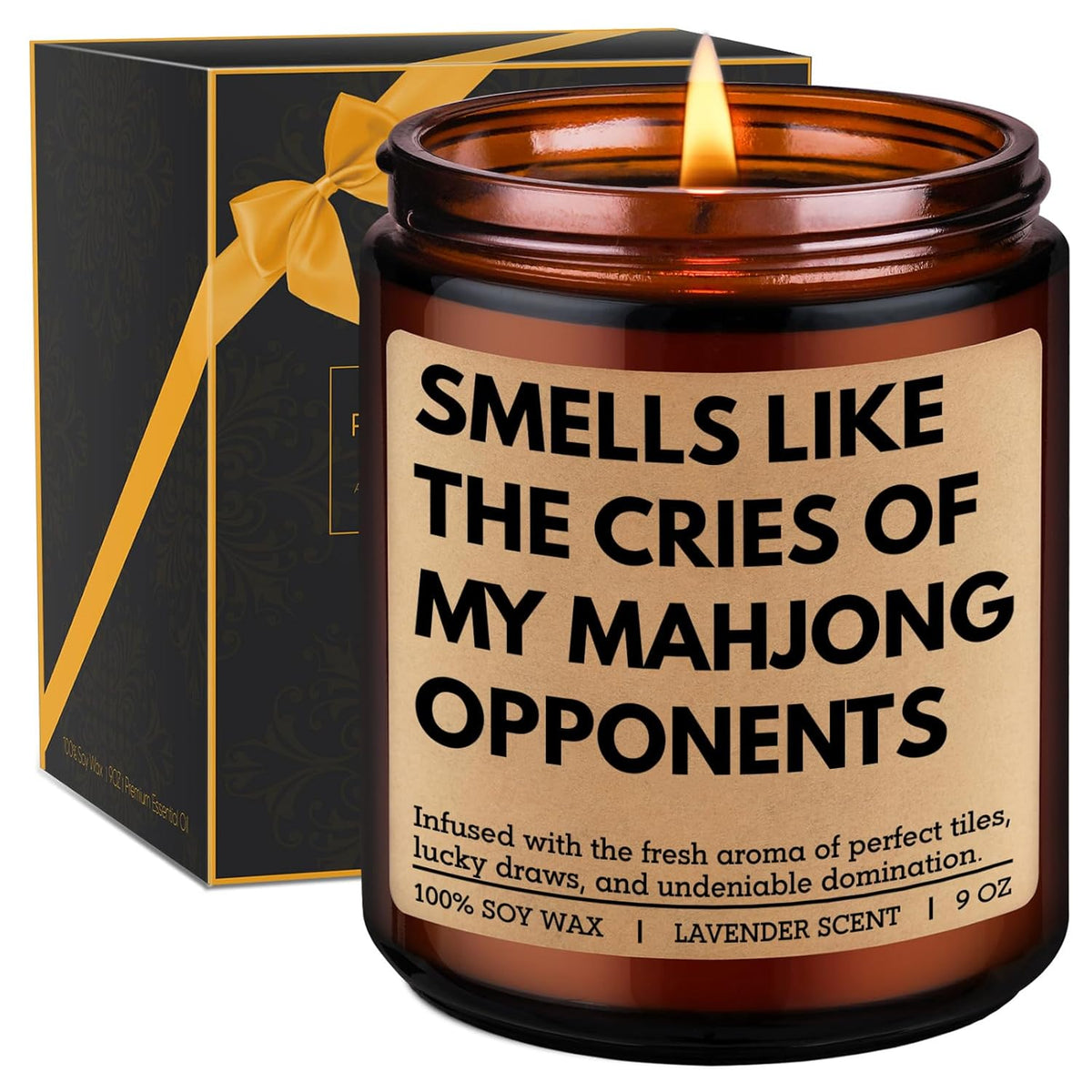 Scented Candle, Mahjong Gifts For Women, Men - Mah Jongg Gifts, Mahjongg Party Accessories - Funny Birthday, Valentines Day, Game Night Ideas For Mahjong Lovers, Players, Group, Hostess, Friend