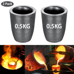 5 Pieces Crucible Metal Melting Kit, Including 2 Clay Graphite Crucible For Gold Melting Metal, 2 Graphite Stir Rod Stick, 1 Torch Smelting Casting Ingot Mold