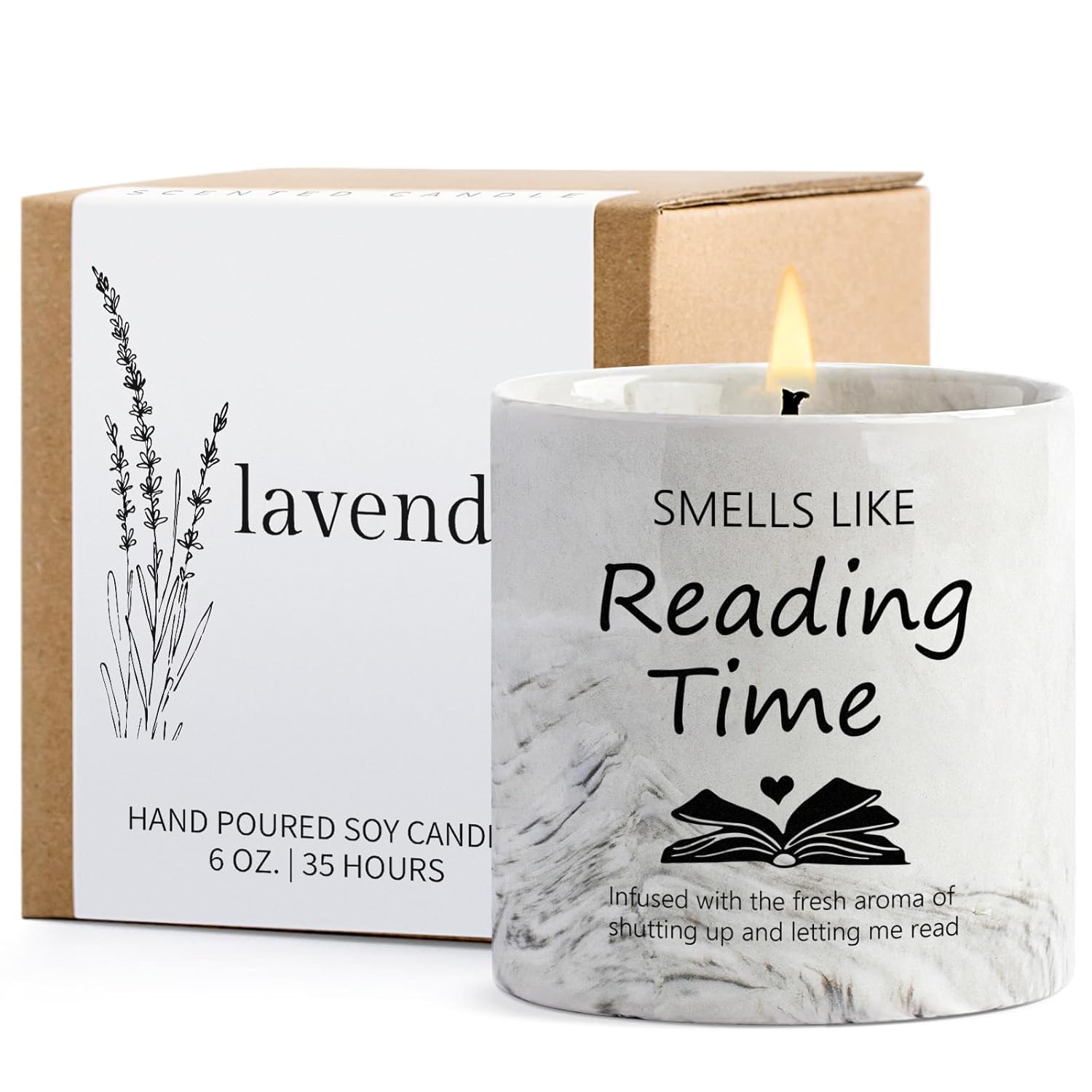Book Lovers Gifts - Bookish Bookworm Gift For Women, Christmas Birthday Gifts For Librarian Readers Author, 6 Oz Book Lovers Candle Gift