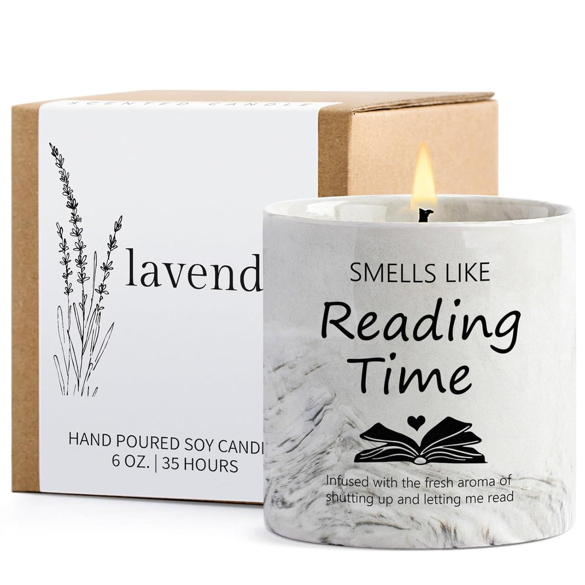 Book Lovers Gifts - Bookish Bookworm Gift For Women, Christmas Birthday Gifts For Librarian Readers Author, 6 Oz Book Lovers Candle Gift