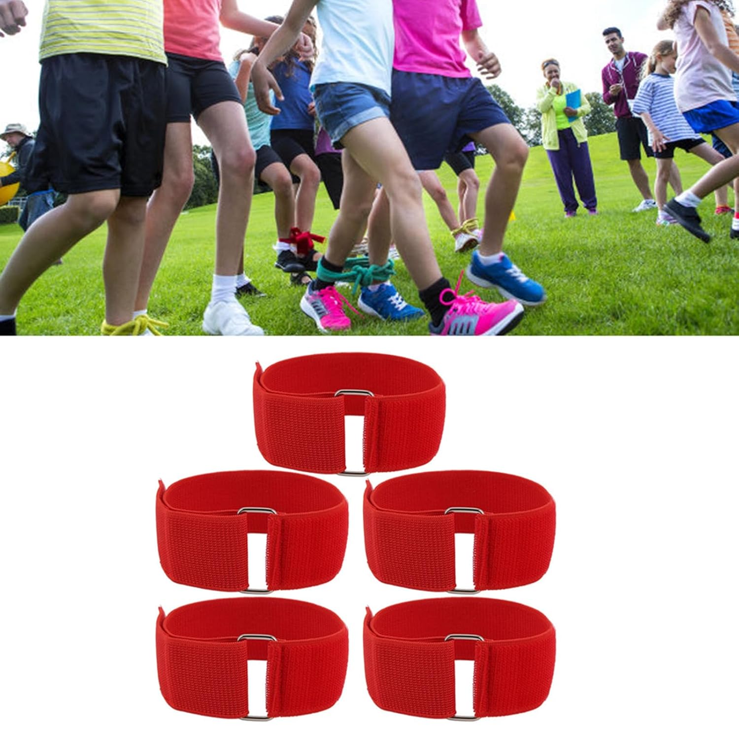 Spyminnpoo 3 Legged Race Bands, 5Pcs Relay Race Games Outdoor Group Party Games For Birthday Carnival Party Field Day