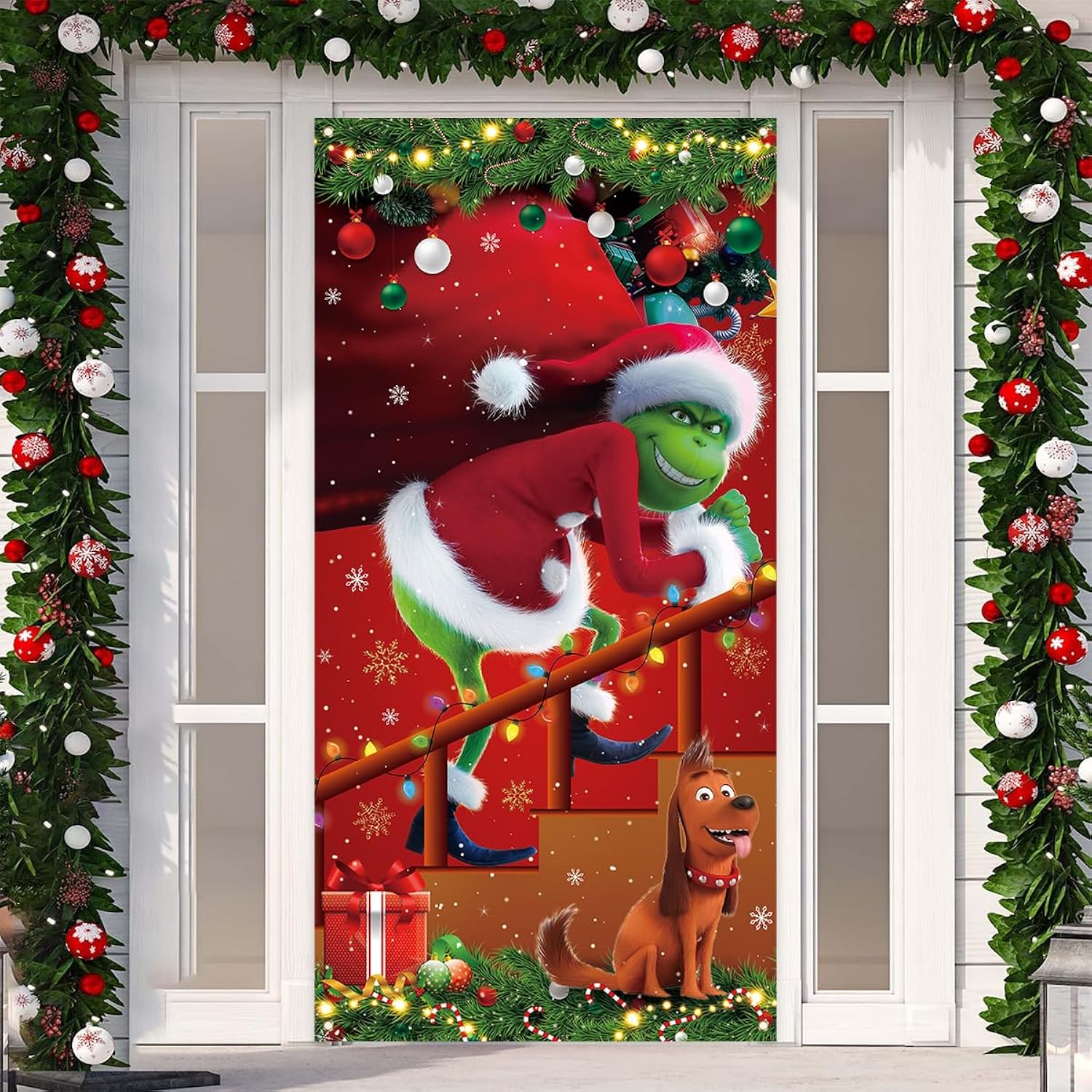 Christmas Banner Red And Green Xmas Hanging Sign Winter Seasonal Holiday Decor Merry Christmas Decorations For Home Party