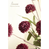 6Pcs Burgundy Faux Silk Mums Artificial Flowers, Bulk Fake Small Mini Chrysanthemums With Stems For Diy Wedding Centerpieces Floral Arrangements Vase Fillers Home Decorations