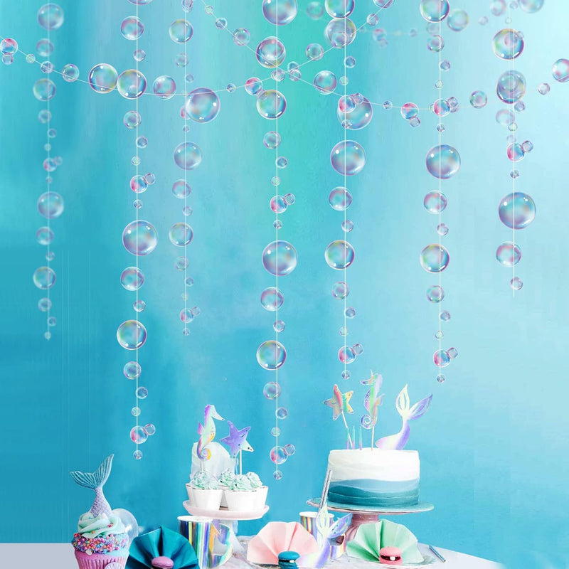 Little Mermaid Party Decoration Puple Blue Bubble Garlands Transparent