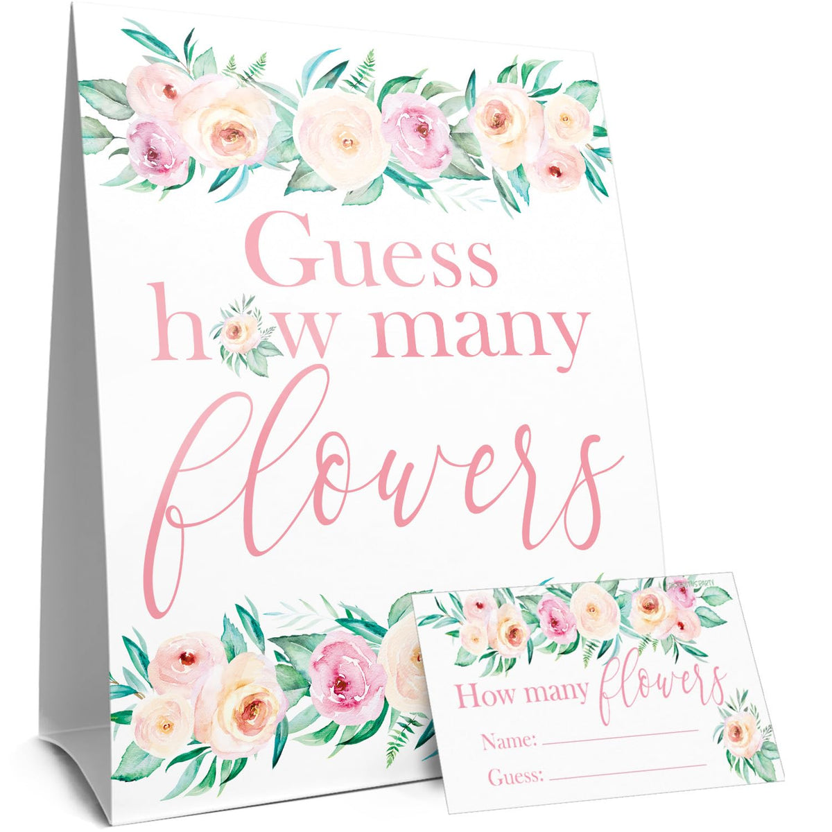 Guess How Many Flowers Party Game – Bridal Shower, Wedding, Baby Shower, Or Birthday Party Game Idea – Floral Party Activity For Guests