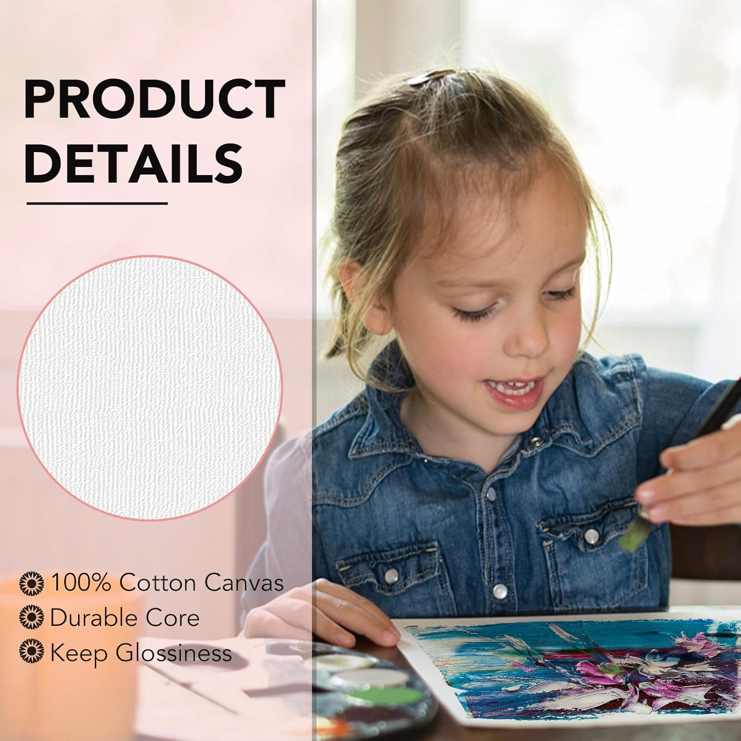 48 Pack Canvas Boards For Painting, 6Pcs Of 4X4, 4X6, 5X6, 6X6, 8X10, 10X10, 9X12, 11X14 Canvas For Painting, Cotton Primed Blank Painting Canvas Panels For Oil, Acrylic, Watercolor