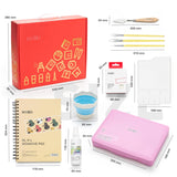 Deluxe 24 Colors Jelly Gouache Paint Gift Set – Complete Art Kit With Pad, Spray, Palette, Brushes, Painting Knife, Foldable Bucket & Refills For Beginners, Students & Artists