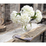 12Pcs 15.4In Artificial Hydrangea Silk Flowers Bouquet Faux Hydrangea Stems For Wedding Centerpieces Home Decor (White,12Pcs)