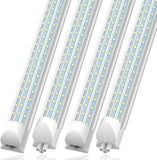 4 Pack 4FT LED Shop Lights 48W 7200LM 6000K D Shape Linkable T8 Fixtures for Garage Workshop