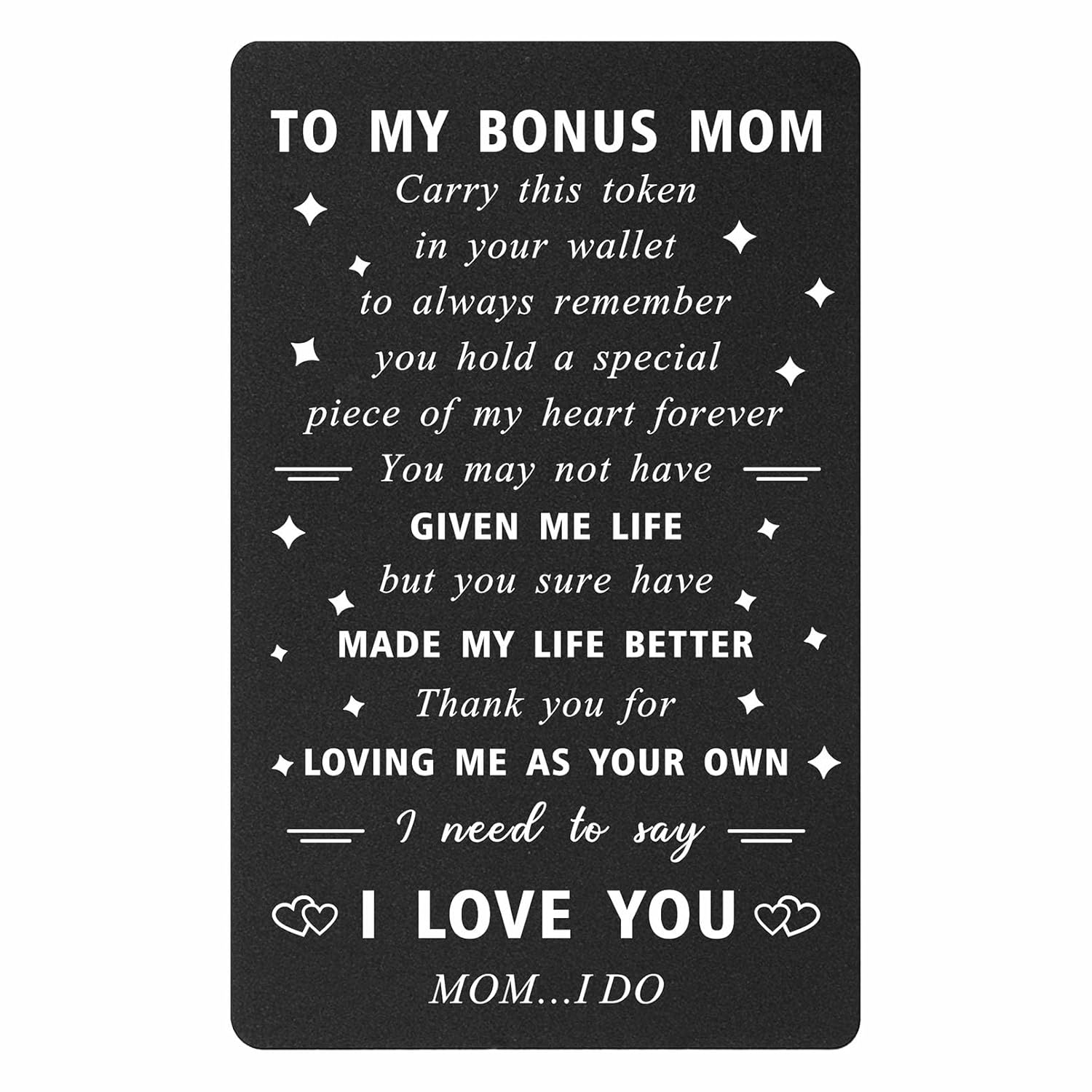 To My Stepmom Gifts - I Love You Thank You Wallet Card - Bonus Step Mom Gifts Stepmother Birthday Card, Mothers Day, Christmas