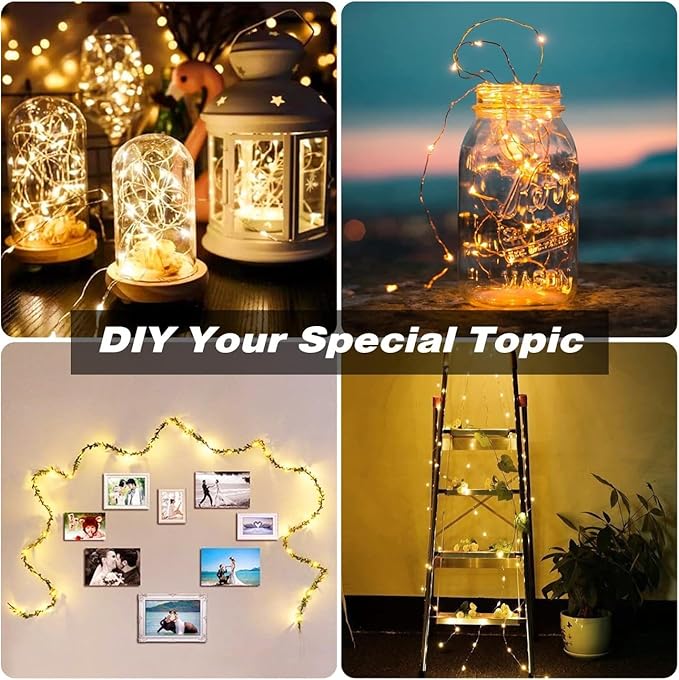 99FT 300 LED Fairy String Lights Plug In Warm White Copper Wire Twinkle Lights for Indoor Outdoor Bedroom Patio Yard Wedding Party Christmas Tree Decoration