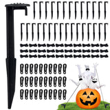 30 Sets Inflatable Ground Stakes And Tethers, 5.7" Yard Inflatable Plastic Stakes Heavy Duty With Hooks And Ropes, Campi
