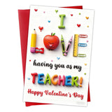 Teacher Valentine Day Card - Happy Valentine'S Day Gifts For Teachers Cute Valentines Day Teacher Greeting Cards With Envelope Valentines Day Teacher Gift From Students Kids