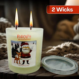 Officially Licensed Rudolph The Red Nosed Reindeer W/Santa Candle - 80 Hours + Of Cinnamon Scented Burn Time - Spread Holiday Joy At Home - The Warm Smell Of Christmas Comes Alive In Your Home
