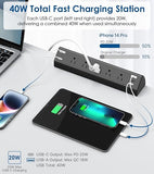 Desk Clamp Power Strip with 5 Outlets 6 USB Ports 4 USB C 40W Charging Station 6FT Cord 1200J