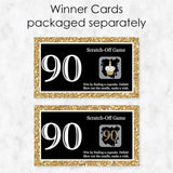 Big Dot of Happiness Adult 90th Birthday - Gold - Birthday Party Game Scratch Off Cards - 22 Count