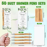 50 Set Baby Shower Favors For Guest Baby Shower Pens Inspirational Appreciation Greeting Cards Wooden Standing Sign Thank You Gifts Game Prizes Gender Reveal Party Supplies Guest Souvenir Return Gifts