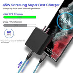 2-Pack 45W Super Fast USB-C Charger with 6.6ft Cable for Samsung Galaxy