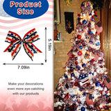 10 Pieces Veterans Day Bows For Wreath, Patriotic Wreath Bows Red Blue Natural Burlap Bows American Stars Craft Bows Christmas Decorations Tree Bows For Front Door Supplies