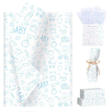 100 Sheets Blue Baby Shower Tissue Paper For Gift Bags Baby Boy Wrapping Paper,Party Decor,Diaper Raffle,20"X14"