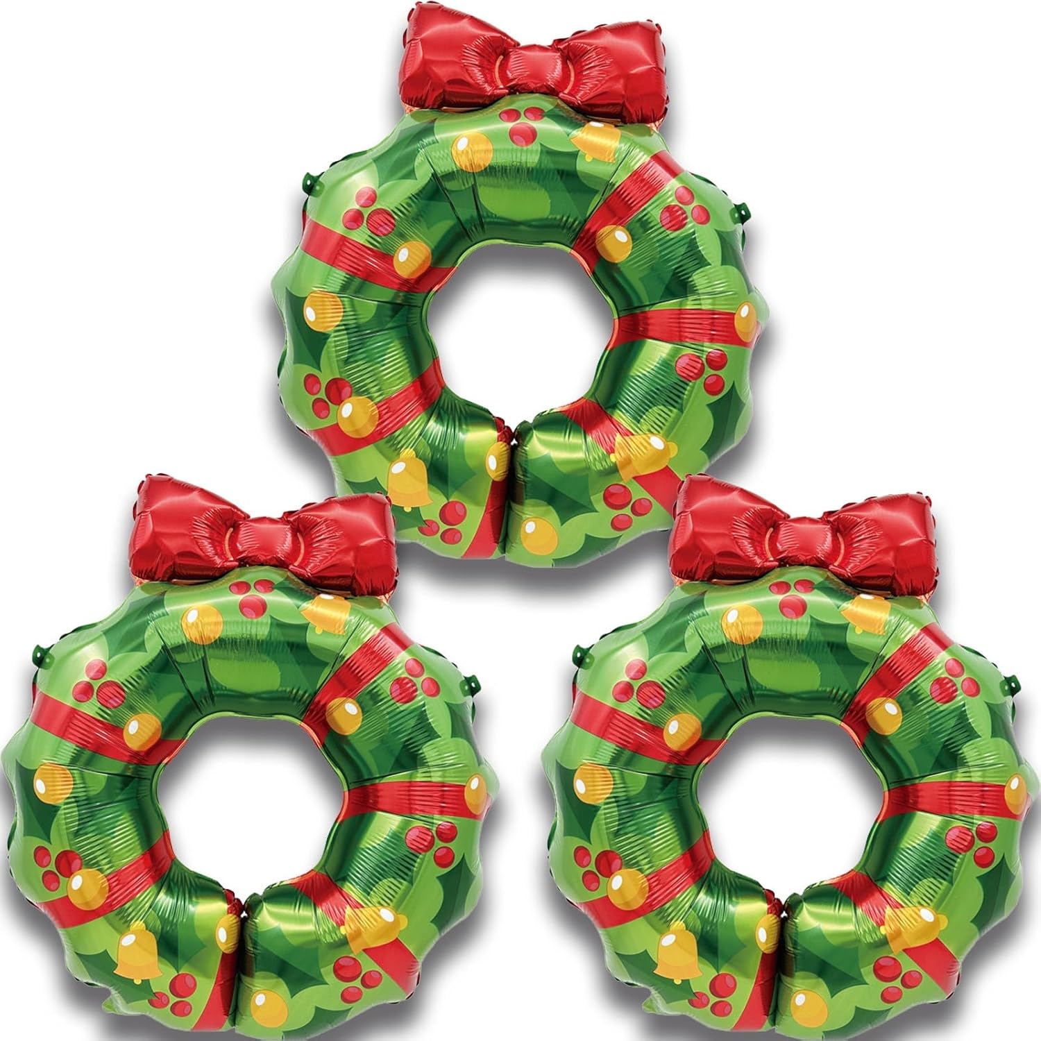 Bow Wreath Balloons Christmas Foil Balloons Xmas Garland Balloon For Christmas Themed Party Decoration Supplies Birthday Decoration Decor Ballons Arch Kits Party Balloon Set 3Pcs