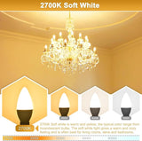 E12 LED Candelabra Bulbs 3 Pack 60W Equivalent 2700K Soft White B11 Ceiling Fan Light Bulbs