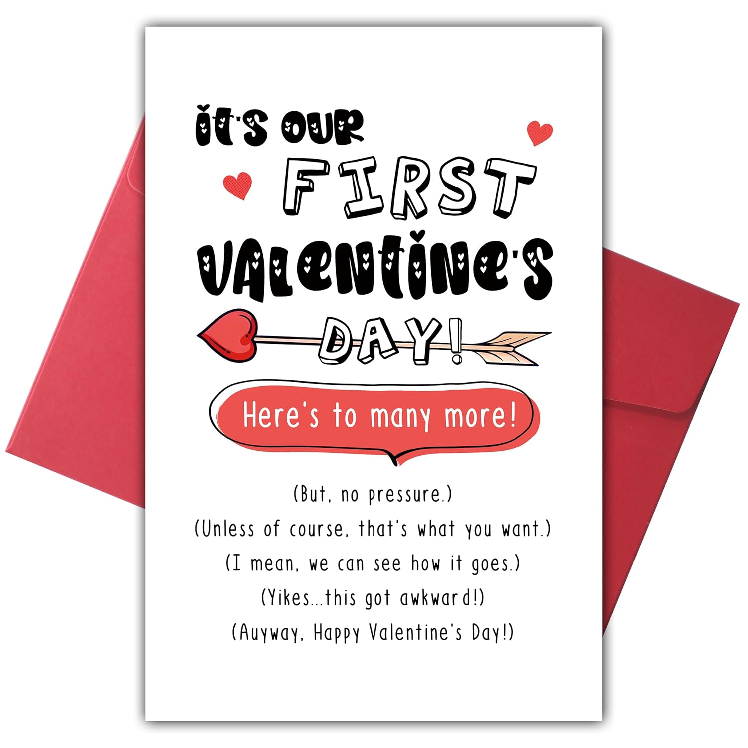 Funny First Valentines Day Card For Him Her, Sarcastic 1St Valentine Card For Husband Wife, Happy Valentines Day Card For Boyfriend Girlfriend, It'S Our First Valentines Day