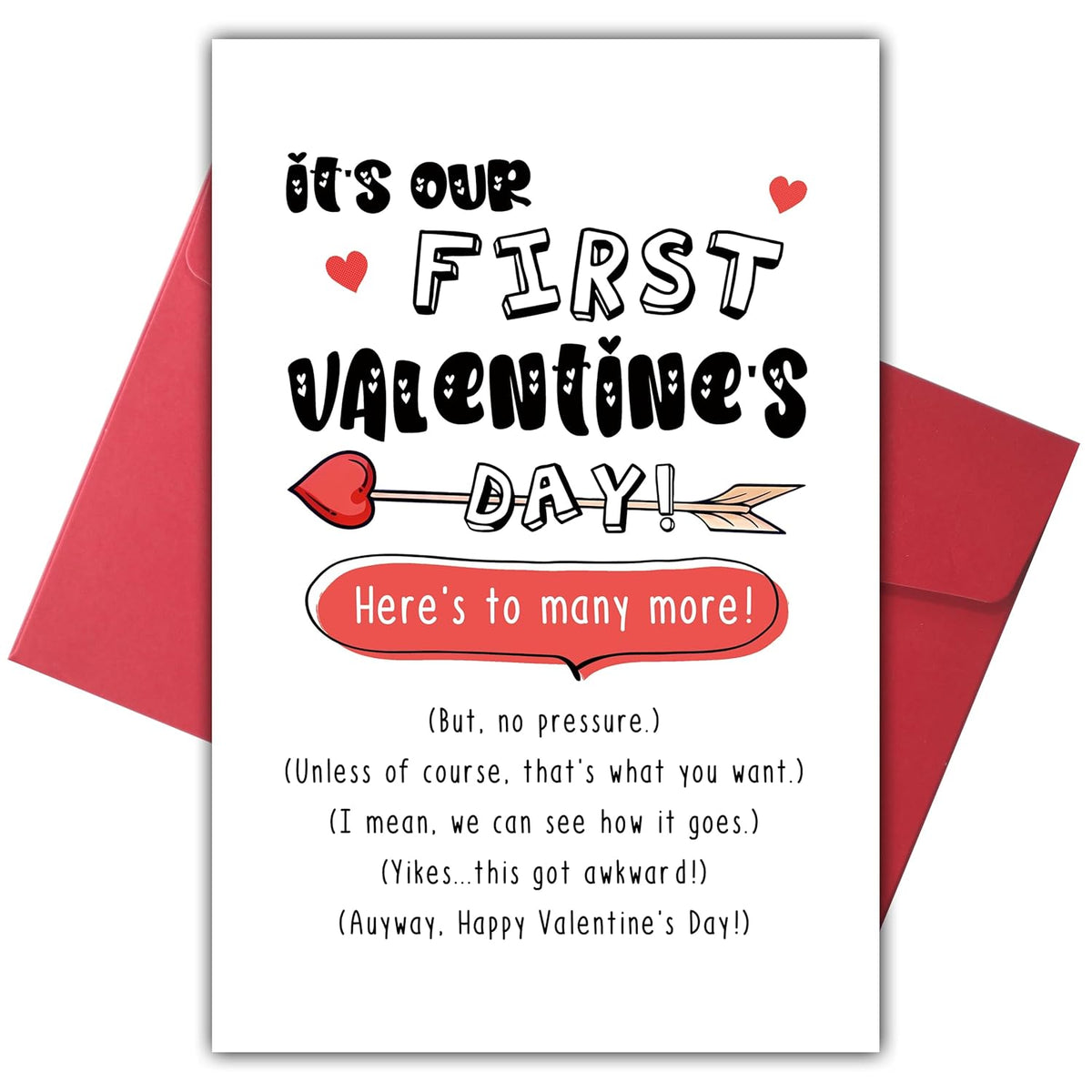 Funny First Valentines Day Card For Him Her, Sarcastic 1St Valentine Card For Husband Wife, Happy Valentines Day Card For Boyfriend Girlfriend, It'S Our First Valentines Day