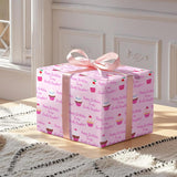 Cupcake Birthday Wrapping Paper Roll For Daughter, Pink Cupcake, Happy Birthday To My Lovely Daughter Gift Wrap For Daughter'S Birthday Of All Ages, Baby Girl, Mini Roll, 17Inches X 16.4Feet