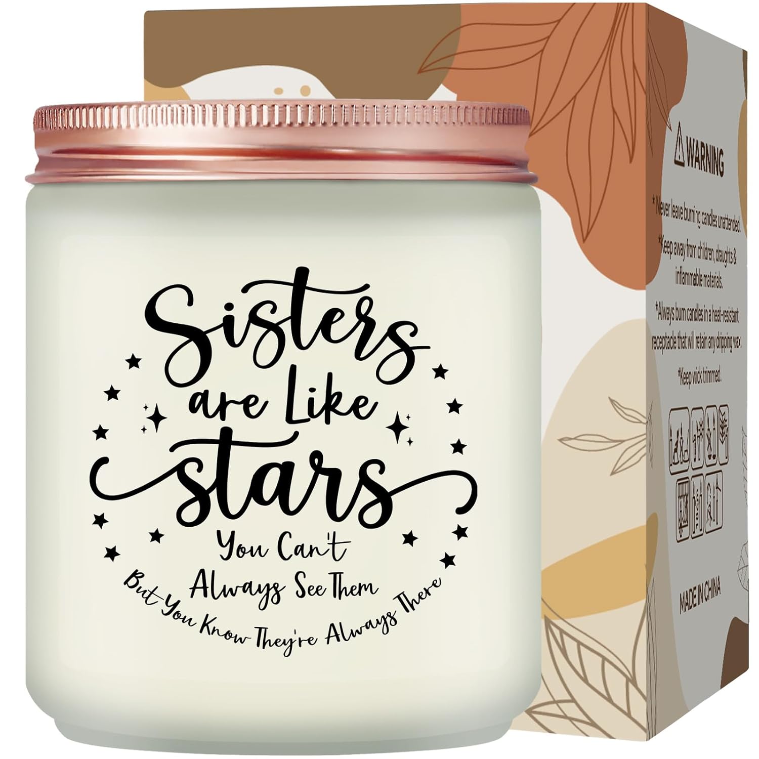 Sisters Are Like Stars Gifts - Christmas, Mother'S Day, Birthday Gifts For Sister - Lavender Scented Candle