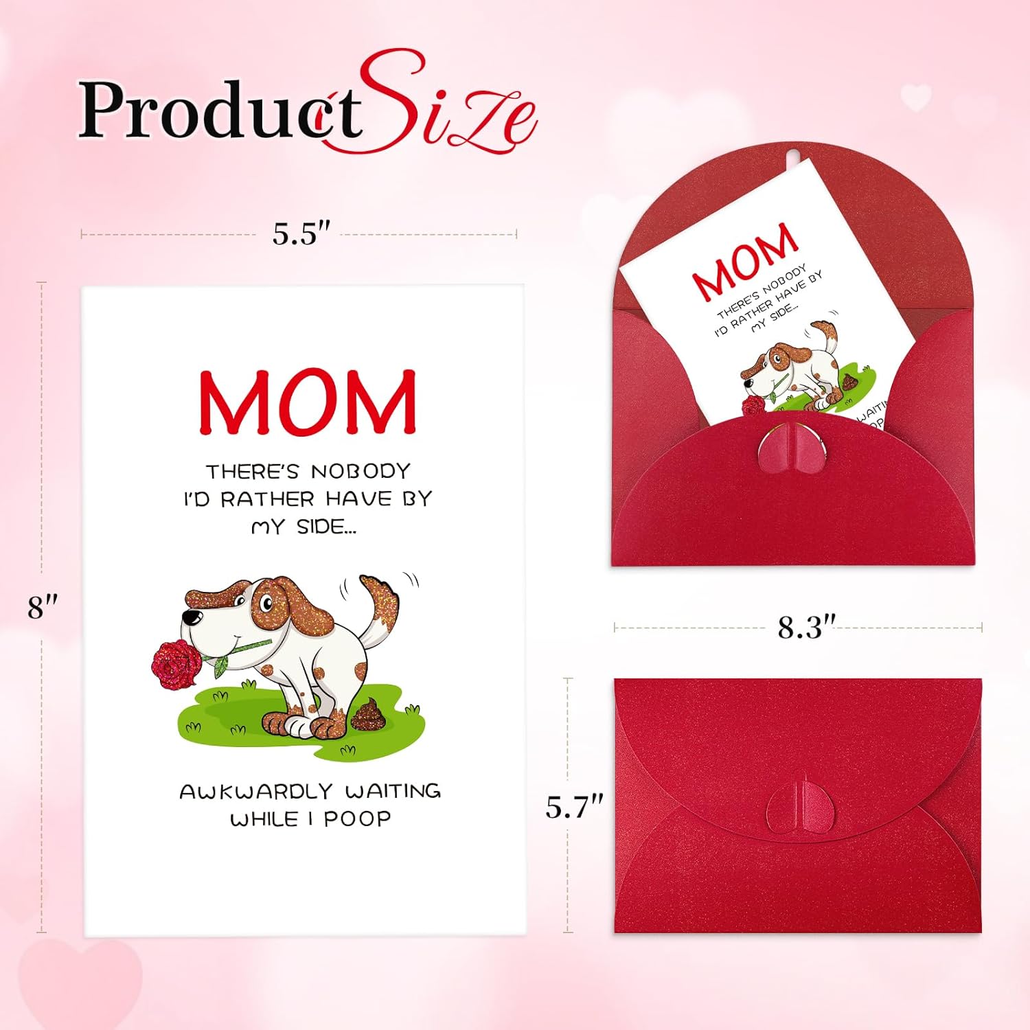 Mothers Day Card From Dog - 5.5X8 Funny Birthday Card For Dog Mom Humorous Mothers Day Birthday Gift From Pets Bonus Mom With Envelope