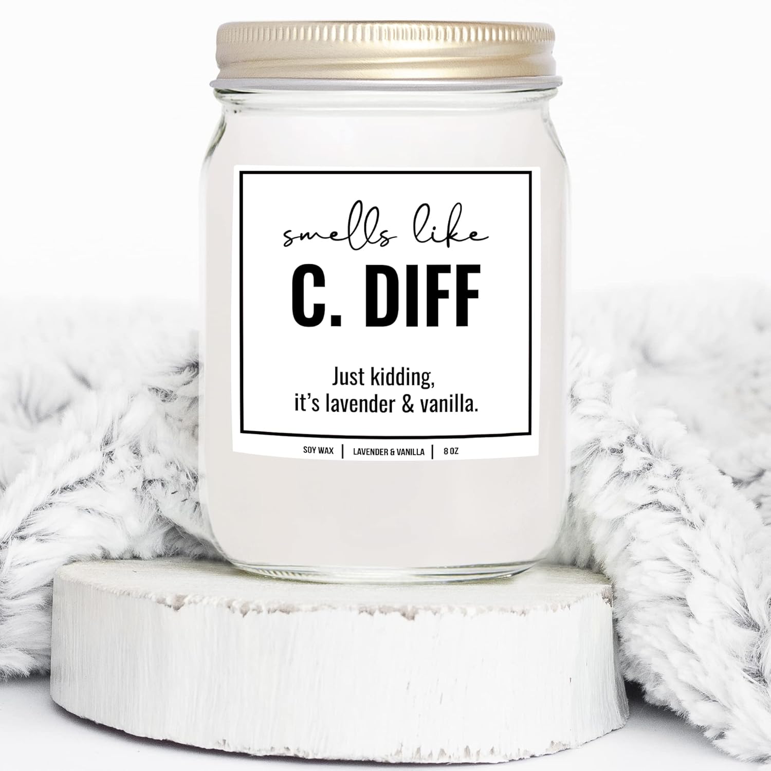 You Nique Designs, Smell Like C. Diff Registered Nurse Candle, 4 Oz, Funny Nurse Gifts For Women, Rn Candle For Nurses, Gi Nurse Appreciation, Future Nurse Graduation Gift (Lavender & Vanilla)