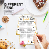30 Pack Glitter Who Knows Graduate Best Graduation Game Cards, Shaped Graduation Game Cards For Grad Celebration Party