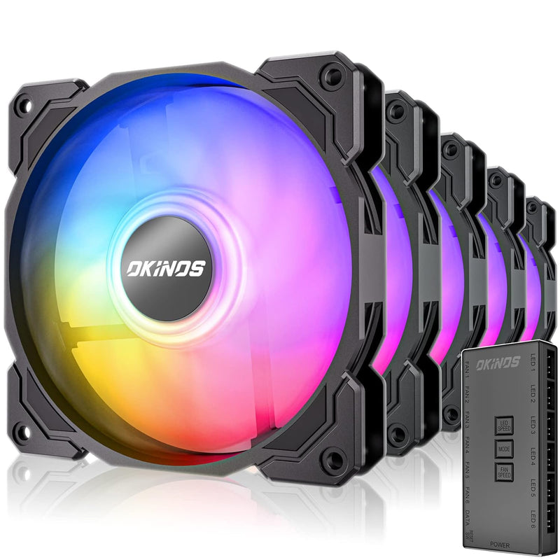 A12 Rgb Fans, 5V 3-Pin Addressable Rgb Fans, 120Mm Rgb Fan, Rgb Case Fans 5 Pa