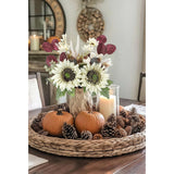 Fall Floral Stems, 2 Bundles White Sunflowers Artificial Flowers 13.7 Inch Silk Fake Fall Flowers Bouquet Faux Floral Stems Sunflower Centerpieces For Tables Wedding Thanksgiving Autumn Decor