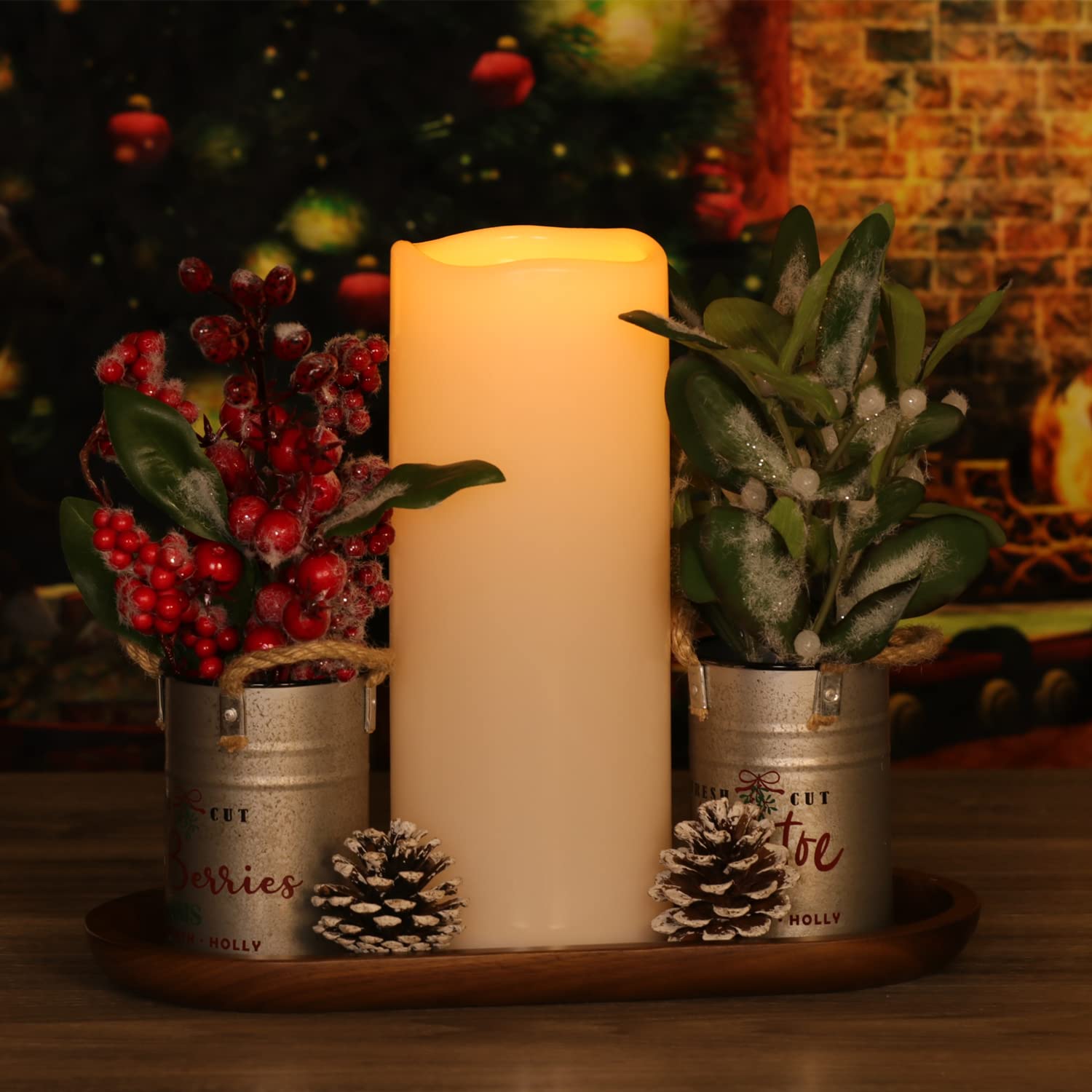 2 Pack 10"X4" Outdoor Big Flameless Candles, Battery Operated Large Flameless Candles With Remote & Timer, Led Flickering Pillar Candles,Long-Lasting, Ivory White